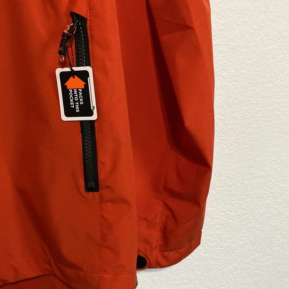 Hawke & Co NEW The Defender Packable Rain Jacket Porange Size M - Picture 5 of 11